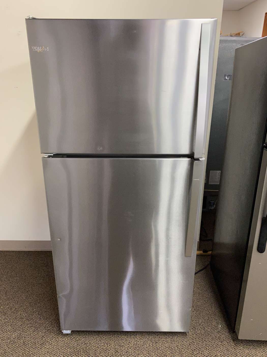 Reconditioned WHIRLPOOL 18 Cu. Ft. Top-Freezer Refrigerator – Stainless