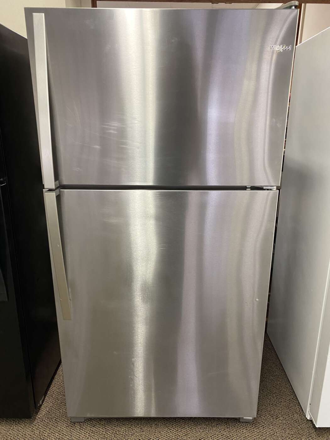 Reconditioned WHIRLPOOL 21 Cu. Ft. Top-Freezer Refrigerator – Stainless