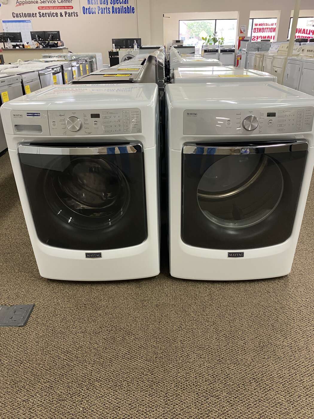 Reconditioned MAYTAG 4.6 Cu. Ft. Front-Load H/E Washer & 7.4 Cu. Ft. Electric Dryer – White