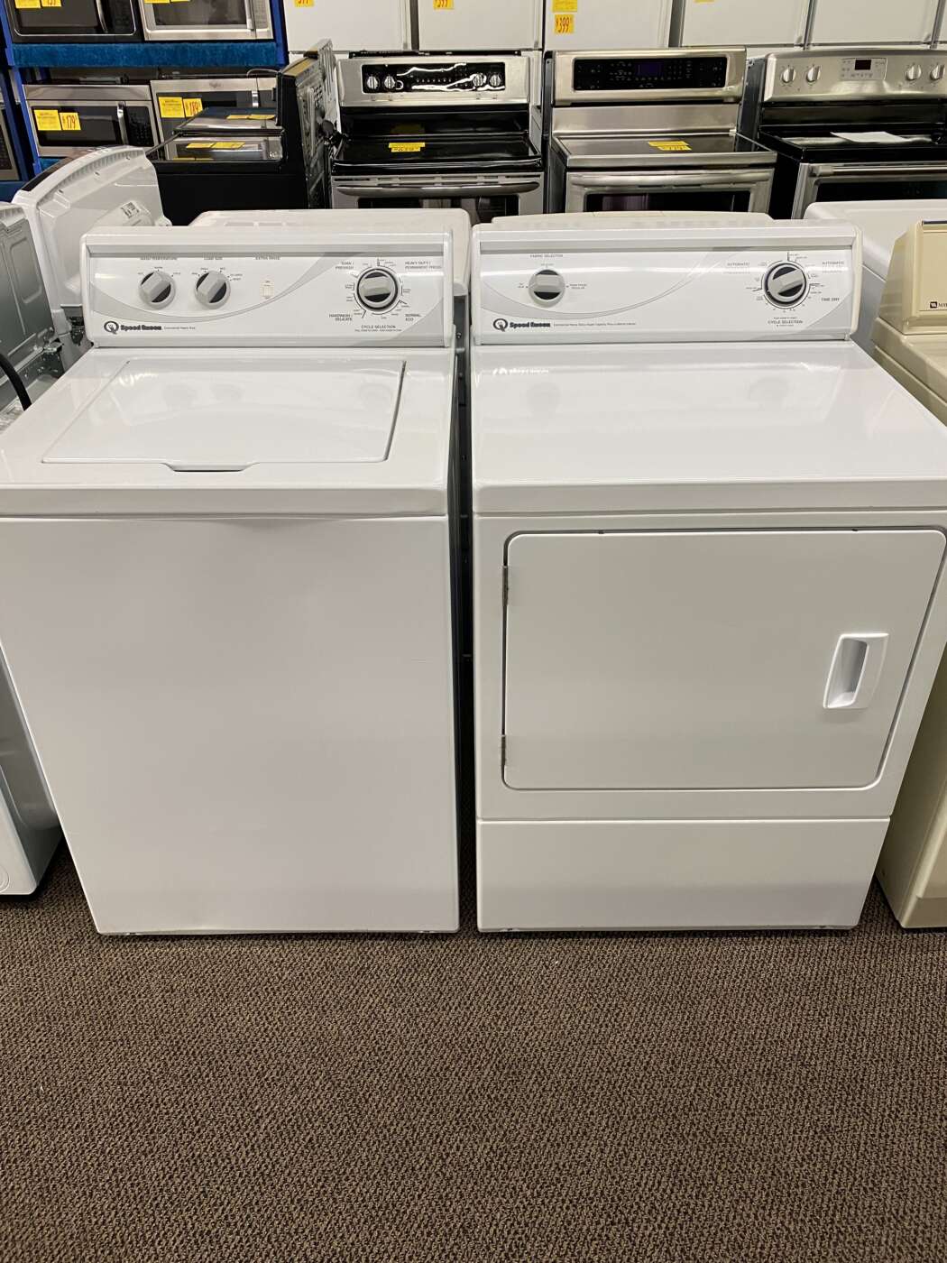 Reconditioned SPEED QUEEN 3.2 Cu. Ft. Top-Load Washer & 7.0 Cu. Ft. Electric Dryer – White
